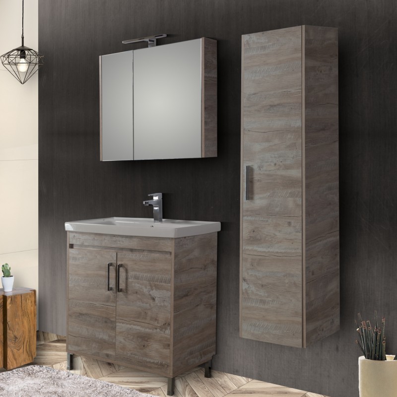 ΕΠΙΠΛΟ ΜΠΑΝΙΟΥ ΣΕΤ SAVINA NATURAL OAK 80