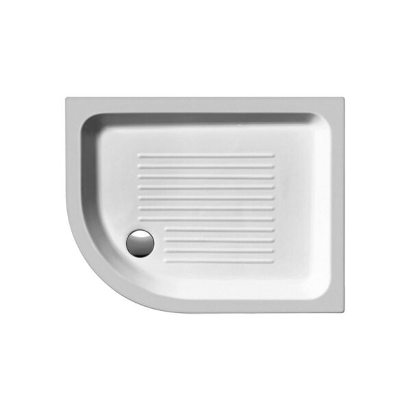 Ντουζιέρα πορσελάνης ασύμμετρη GSI BASIC 90X70X10 cm δεξιά