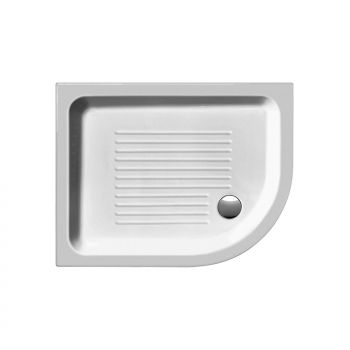 Ντουζιέρα πορσελάνης ασύμμετρη GSI BASIC 90X70X10 cm αριστερή