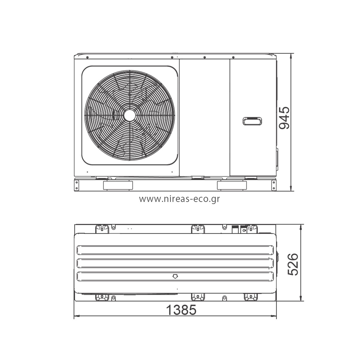 Αντλία Θερμότητας Μidea R32 Arctic 12kw 220V monoblock - Image 3