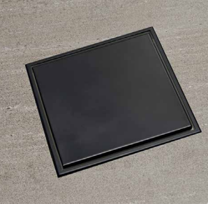 20 ΣΙΦΩΝΙ ΔΑΠΕΔΟΥ TEMA PREMIUM 10X10 INOX DOLU ΜΑΥΡΟ ΜΕ ΕΞΟΔΟ Ø100