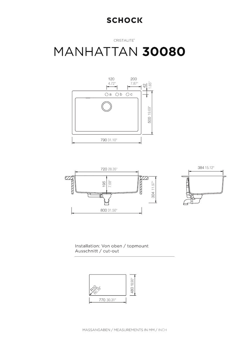 ΝΕΡΟΧΥΤΗΣ ΚΟΥΖΙΝΑΣ ΓΡΑΝΙΤΗ MANHATTAN 79x50 SCHOCK CRISTALITE GRANITE - Image 2