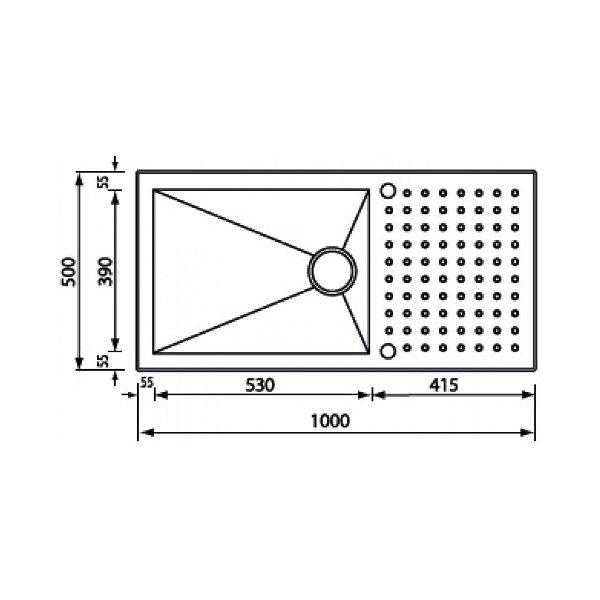 ΝΕΡΟΧΥΤΗΣ SANITEC STAINLESS STEEL 10906 ΡUΝΤΟ QUΑDRΑ (100Χ50) - Image 2