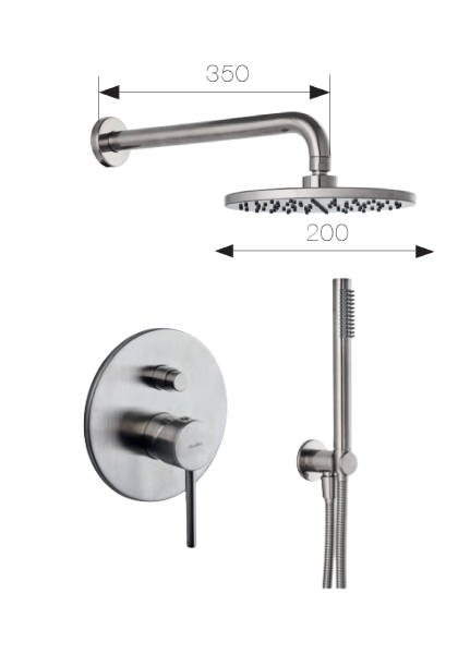 ΠΛΗΡΕΣ ΣΕΤ ΕΝΤΟΙΧΙΣΜΟΥ ΛΟΥΤΡΟΥ MODEA ETNA MINIMAL BRUSHED NICKEL - Image 3