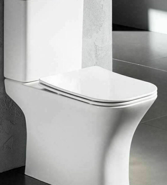 ΛΕΚΑΝΗ BIANCO CERAMICA DELIA RIMLESS DL120 Χ/Π ΠΙΣΩΣΤΟΜΙΑ ΜΕ ΚΑΖΑΝΑΚΙ ΚΑΙ ΚΑΛΥΜΜΑ SLIM SOFT CLOSE