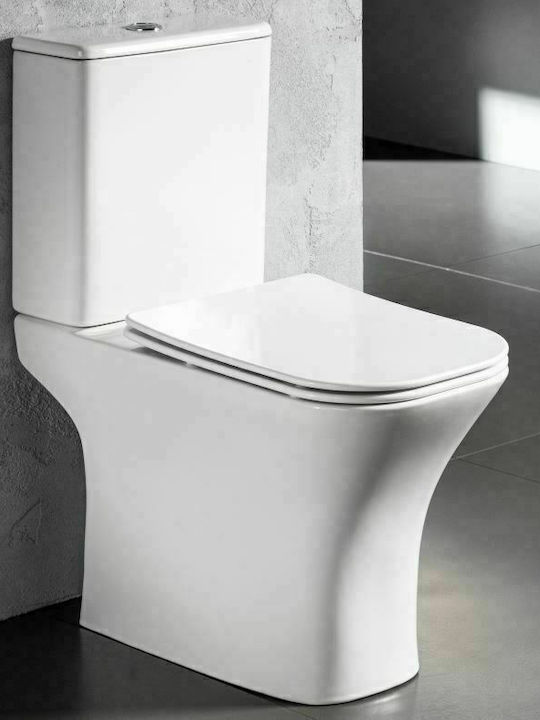 ΛΕΚΑΝΗ BIANCO CERAMICA DELIA RIMLESS DL120 Χ/Π ΠΙΣΩΣΤΟΜΙΑ ΜΕ ΚΑΖΑΝΑΚΙ ΚΑΙ ΚΑΛΥΜΜΑ SLIM SOFT CLOSE
