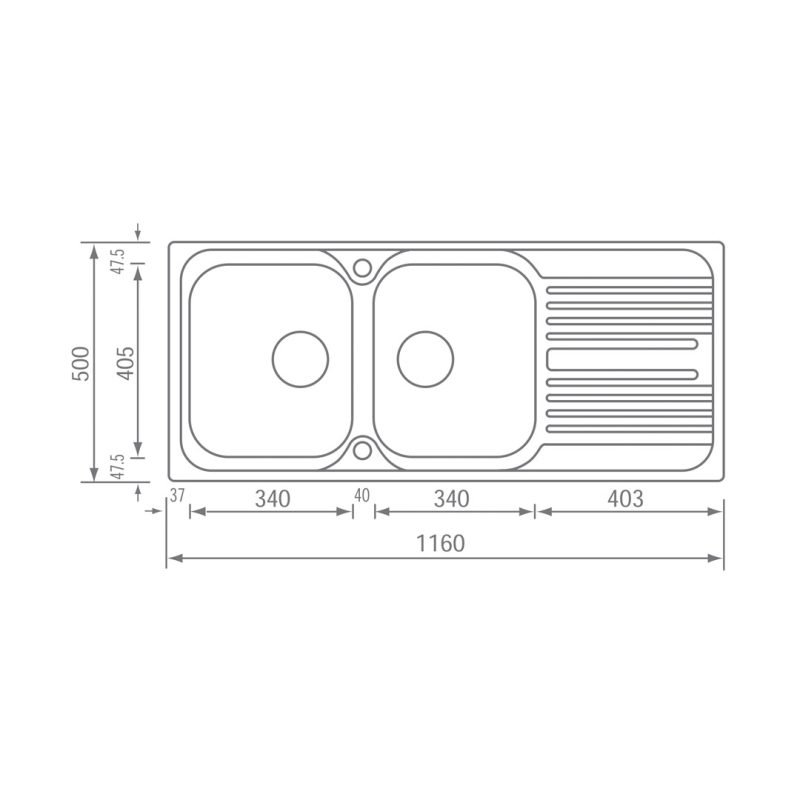 ΝΕΡΟΧΥΤΗΣ SANITEC STAINLESS STEEL 10647 ATLANTIC SATINE (116X50) - Image 2