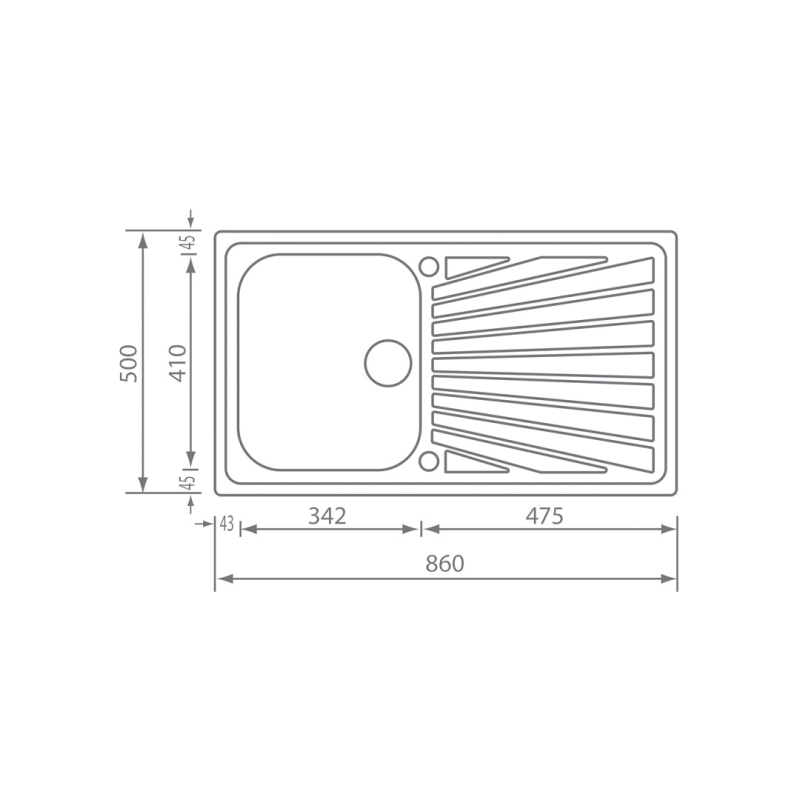 ΝΕΡΟΧΥΤΗΣ SANITEC STAINLESS STEEL 11413 COMETA SATINE (86X50) - Image 2