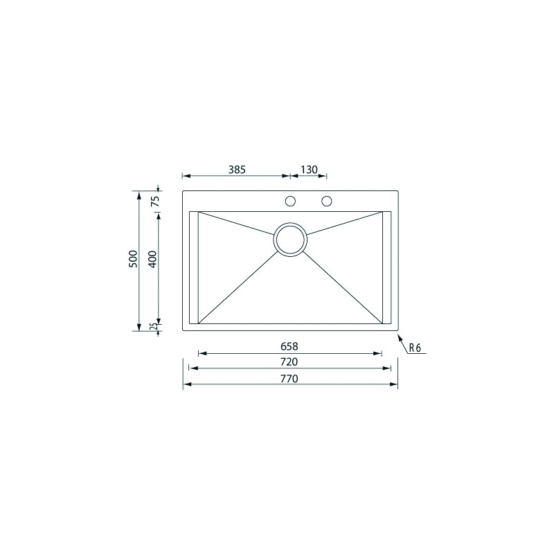 ΝΕΡΟΧΥΤΗΣ SANITEC STAINLESS STEEL 15223 FΟCUS ΜΙΧ SΑΤΙΝ.77Χ50 1V - Image 2