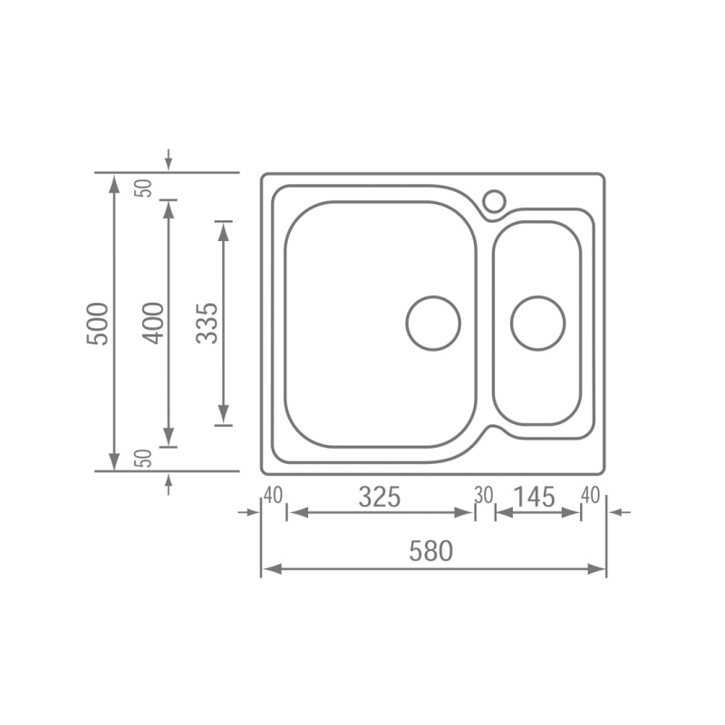 ΝΕΡΟΧΥΤΗΣ SANITEC STAINLESS STEEL 11692 ΜΑΤΙCO ΣΑΓΡΕ (58X50) - Image 2