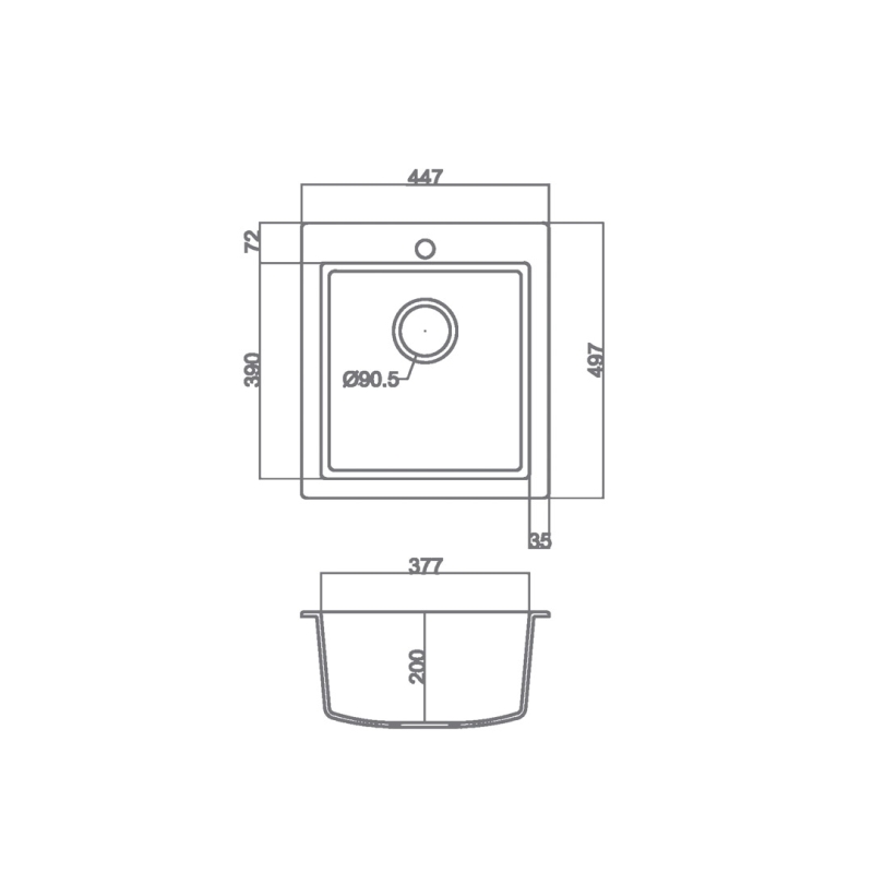 ΝΕΡΟΧΥΤΗΣ SANITEC ULTRA GRANITE 813 (46Χ50) - Image 2