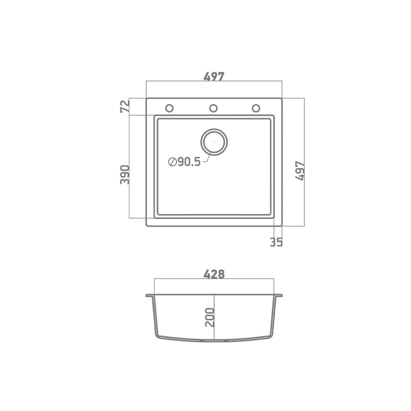 ΝΕΡΟΧΥΤΗΣ SANITEC ULTRA GRANITE 816 (50Χ50) - Image 2