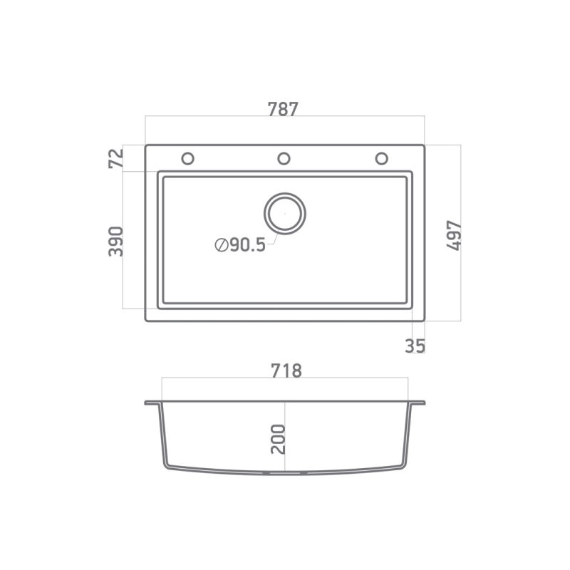 ΝΕΡΟΧΥΤΗΣ SANITEC ULTRA GRANITE 808 (79Χ50) - Image 2