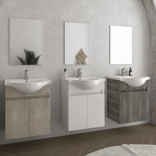 ΣΕΤ ΕΠΙΠΛΩΝ ΜΠΑΝΙΟΥ DROP FIORE 55 ΣΕ LIGHT BEIGE, WHITE Ή LIGHT GRIGIO