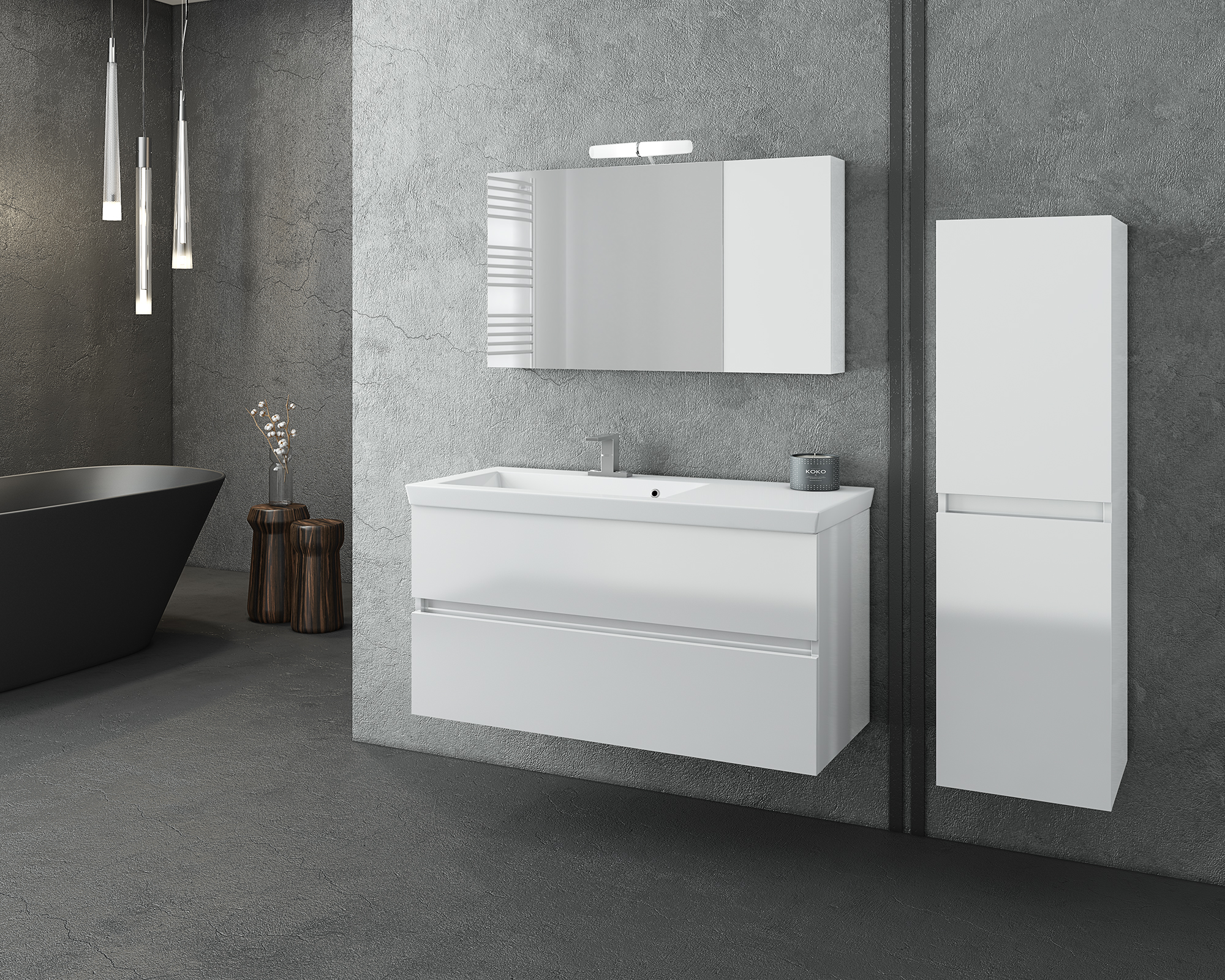 ΣΕΤ ΕΠΙΠΛΩΝ ΜΠΑΝΙΟΥ DROP LUXUS 100 WHITE