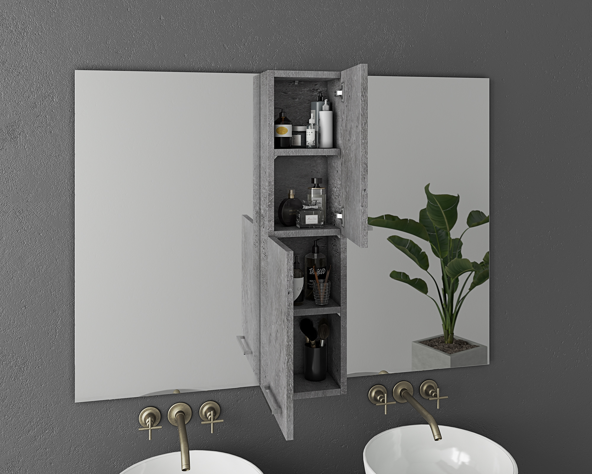 ΣΕΤ ΕΠΙΠΛΩΝ ΜΠΑΝΙΟΥ DROP LUXUS 120 GRANITE - Image 2