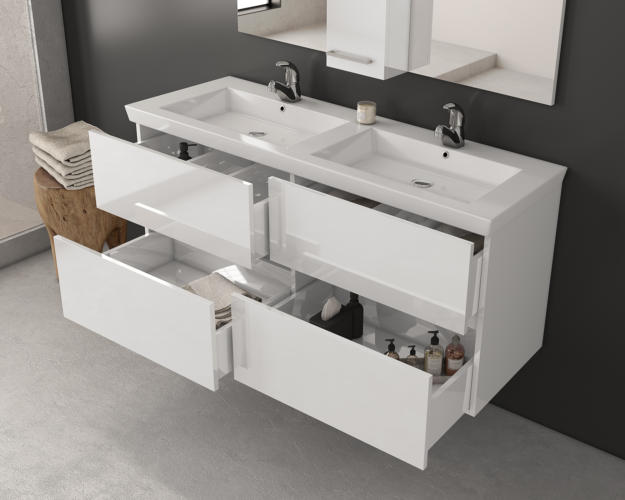 ΣΕΤ ΕΠΙΠΛΩΝ ΜΠΑΝΙΟΥ DROP LUXUS 120 WHITE-1 - Image 2