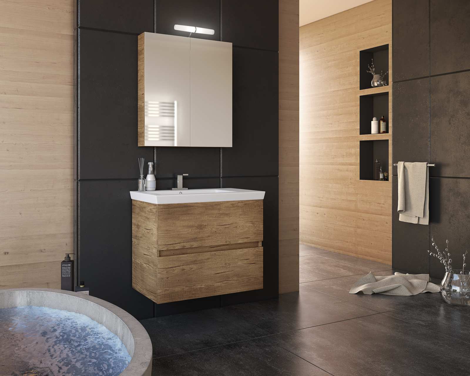 ΣΕΤ ΕΠΙΠΛΩΝ ΜΠΑΝΙΟΥ DROP LUXUS 70 PL WOOD