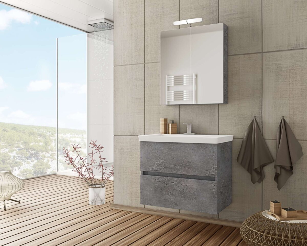 ΣΕΤ ΕΠΙΠΛΩΝ ΜΠΑΝΙΟΥ DROP LUXUS 70 GRANITE