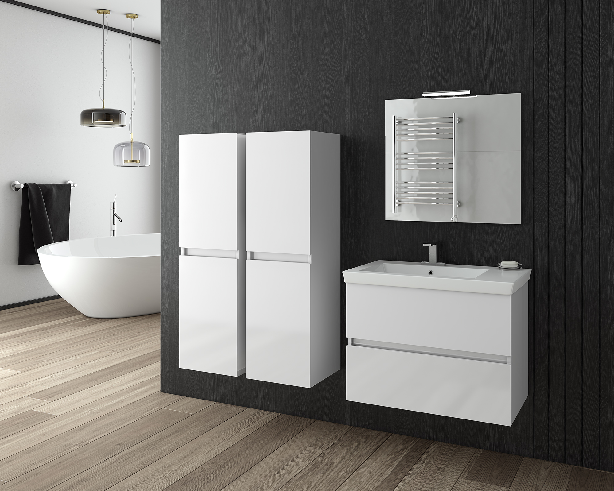 ΣΕΤ ΕΠΙΠΛΩΝ ΜΠΑΝΙΟΥ DROP LUXUS 70 WHITE - 1