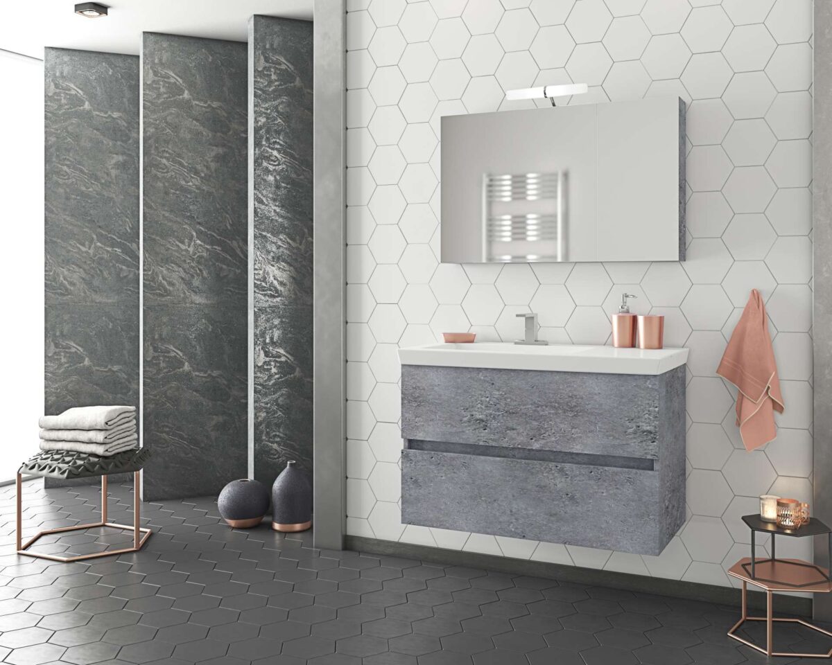 ΣΕΤ ΕΠΙΠΛΩΝ ΜΠΑΝΙΟΥ DROP LUXUS 85 GRANITE