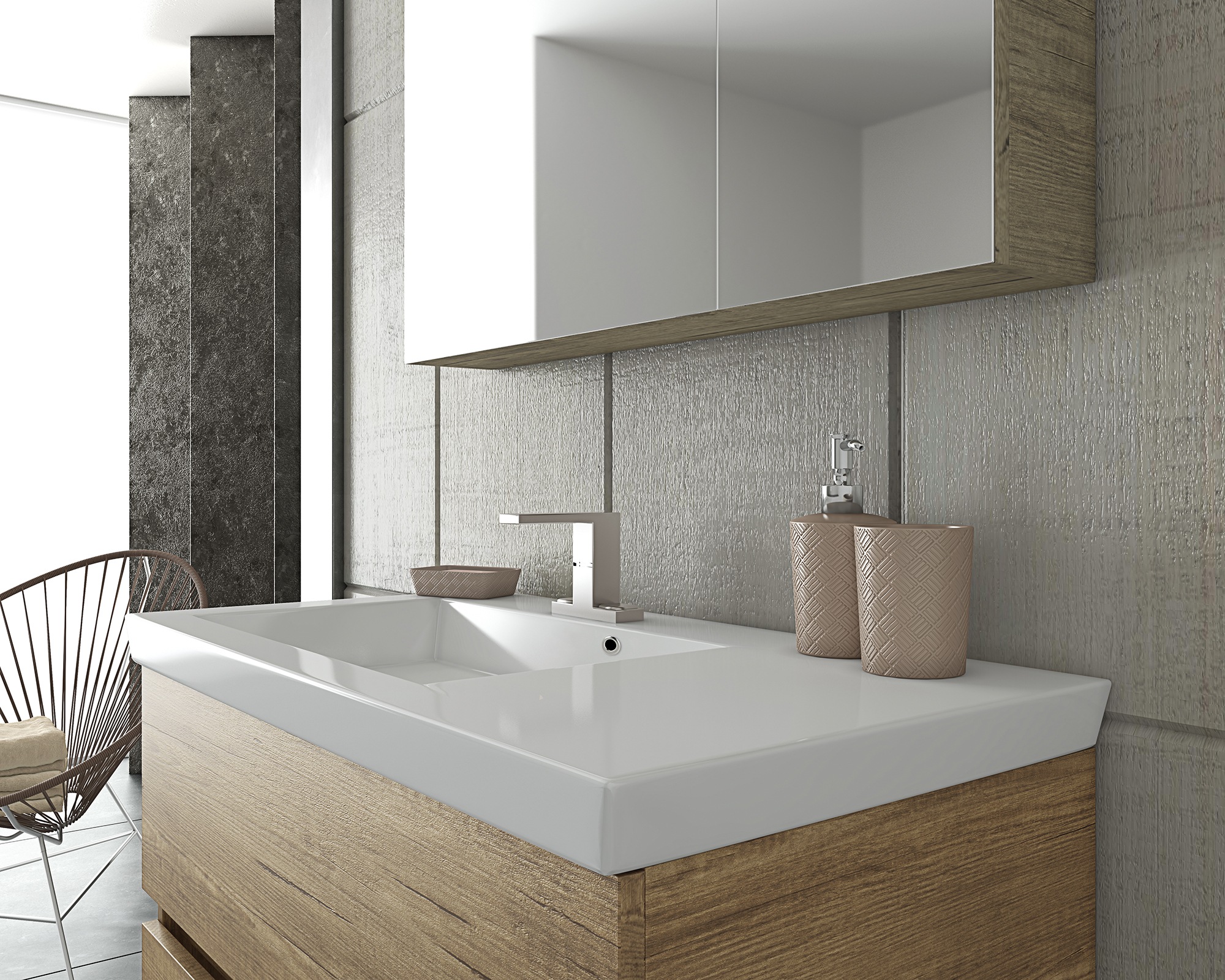 ΣΕΤ ΕΠΙΠΛΩΝ ΜΠΑΝΙΟΥ DROP LUXUS 100 PL WOOD - Image 2