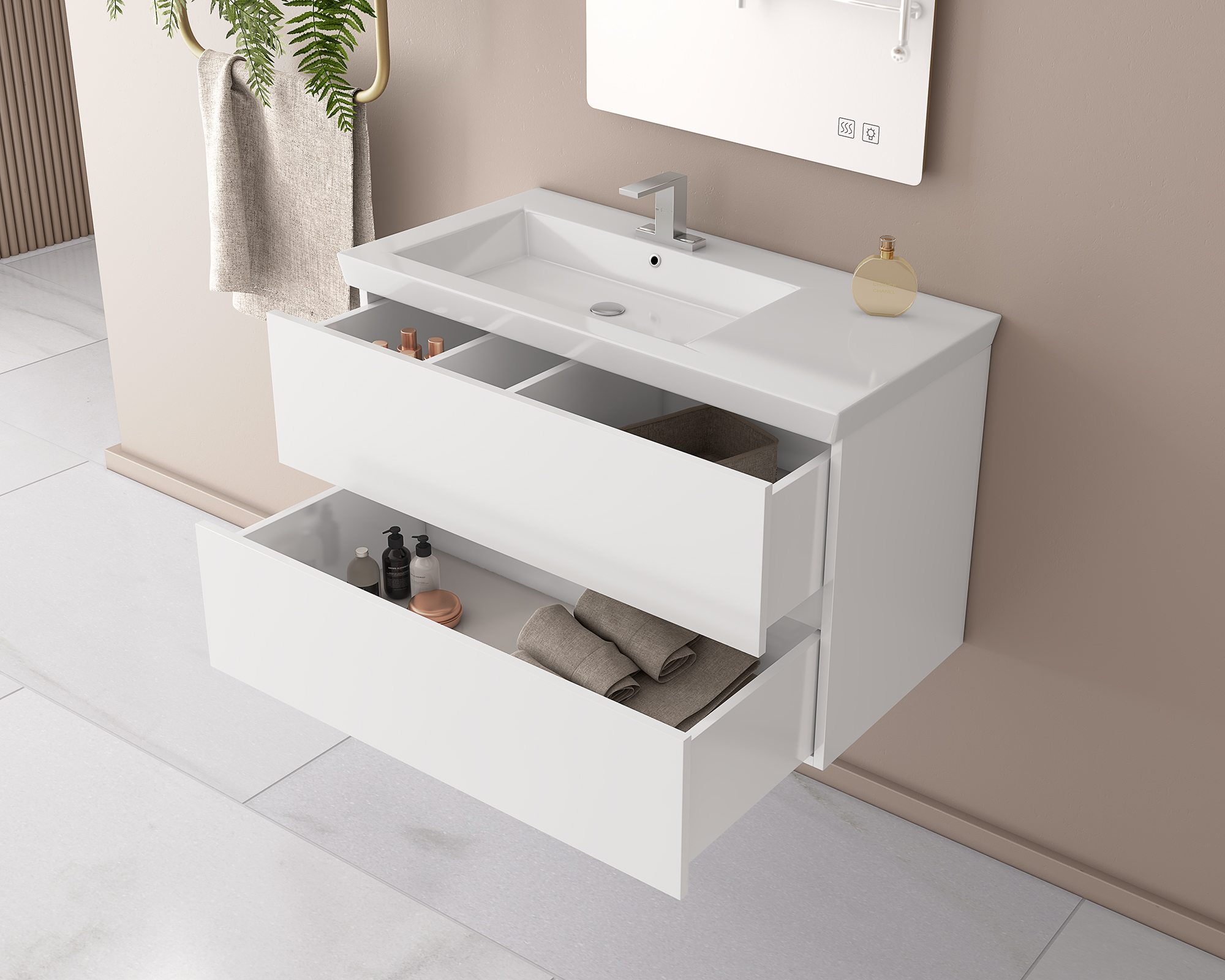 ΣΕΤ ΕΠΙΠΛΩΝ ΜΠΑΝΙΟΥ DROP LUXUS 100 WHITE - Image 4