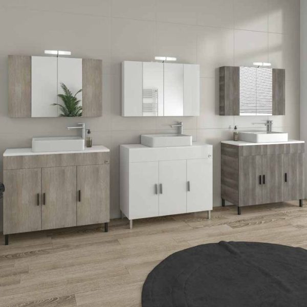 ΣΕΤ ΕΠΙΠΛΩΝ ΜΠΑΝΙΟΥ DROP ROMA 100 TOP ΣΕ LIGHT BEIGE, WHITE Ή LIGHT GRIGIO