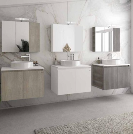 ΣΕΤ ΕΠΙΠΛΩΝ ΜΠΑΝΙΟΥ DROP VERONA 75 TOP ΣΕ LIGHT BEIGE, WHITE Ή LIGHT GRIGIO