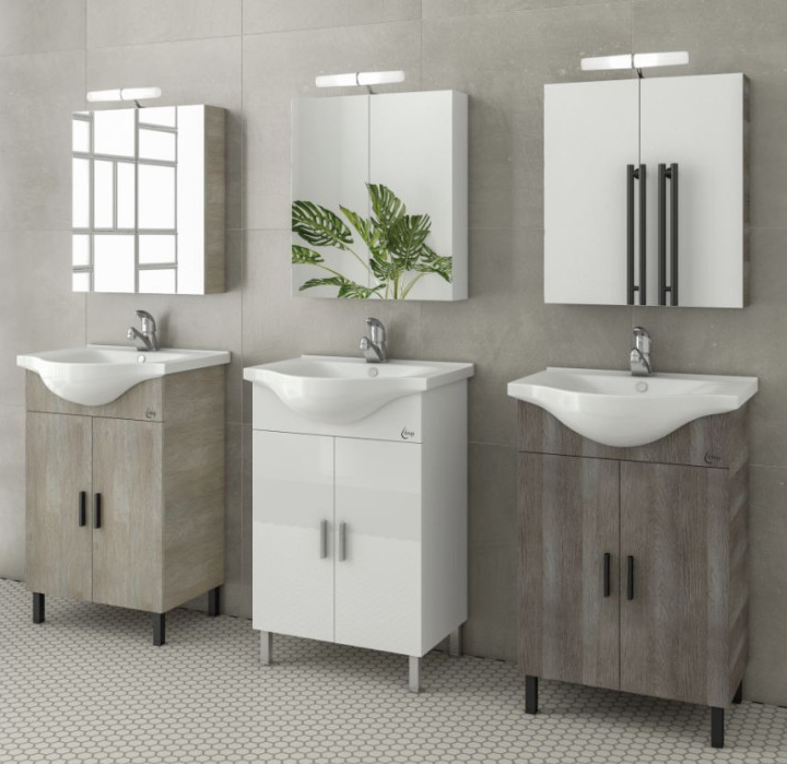 ΣΕΤ ΕΠΙΠΛΩΝ ΜΠΑΝΙΟΥ DROP LUNA 55 ΣΕ LIGHT BEIGE Ή WHITE Ή LIGHT GRIGIO