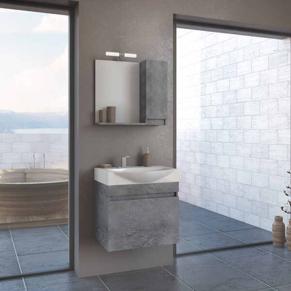 ΣΕΤ ΕΠΙΠΛΩΝ ΜΠΑΝΙΟΥ DROP SENSO 65 GRANITE