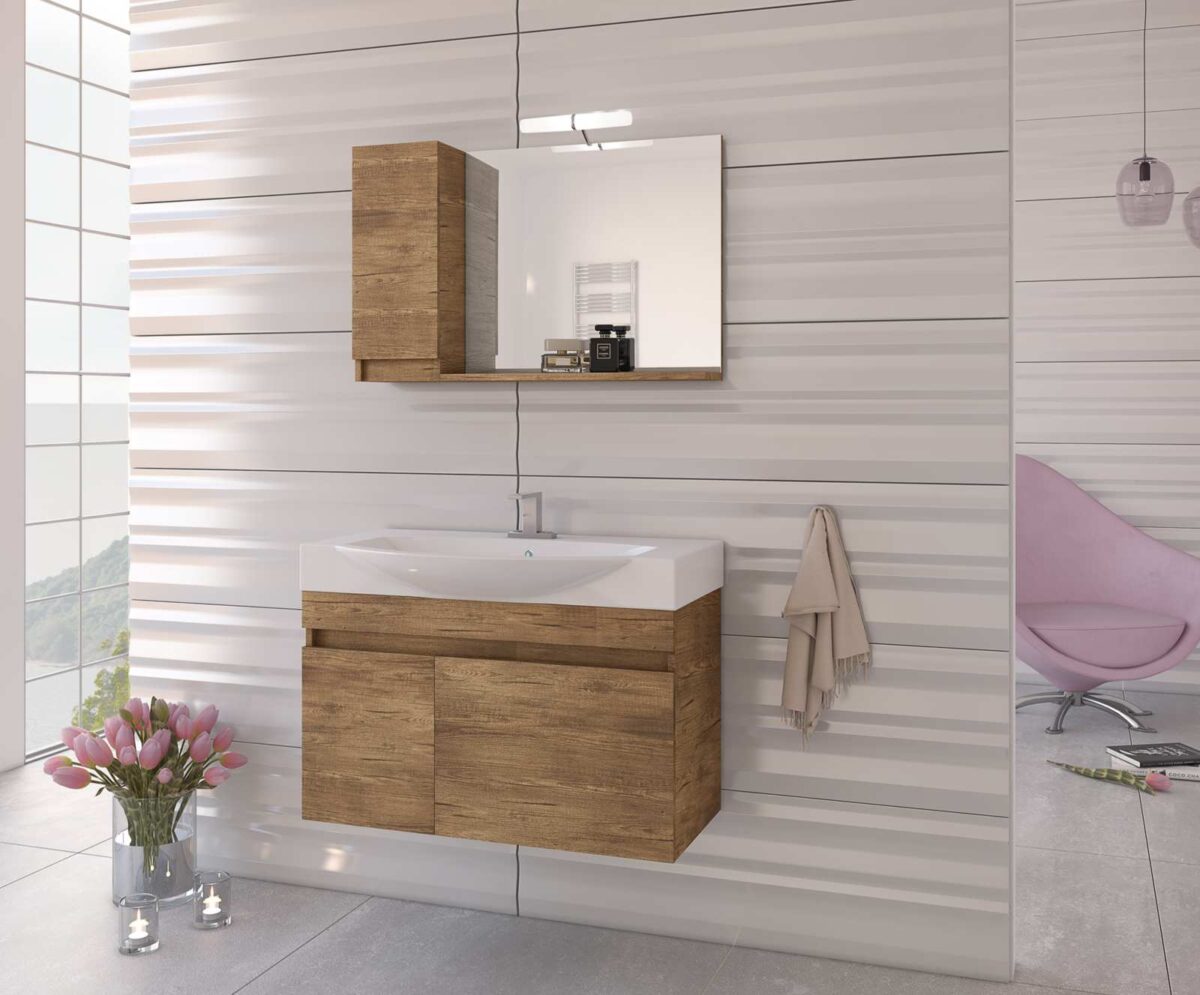 ΣΕΤ ΕΠΙΠΛΩΝ ΜΠΑΝΙΟΥ DROP SENSO 85 PL WOOD