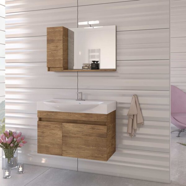 ΣΕΤ ΕΠΙΠΛΩΝ ΜΠΑΝΙΟΥ DROP SENSO 85 PL WOOD