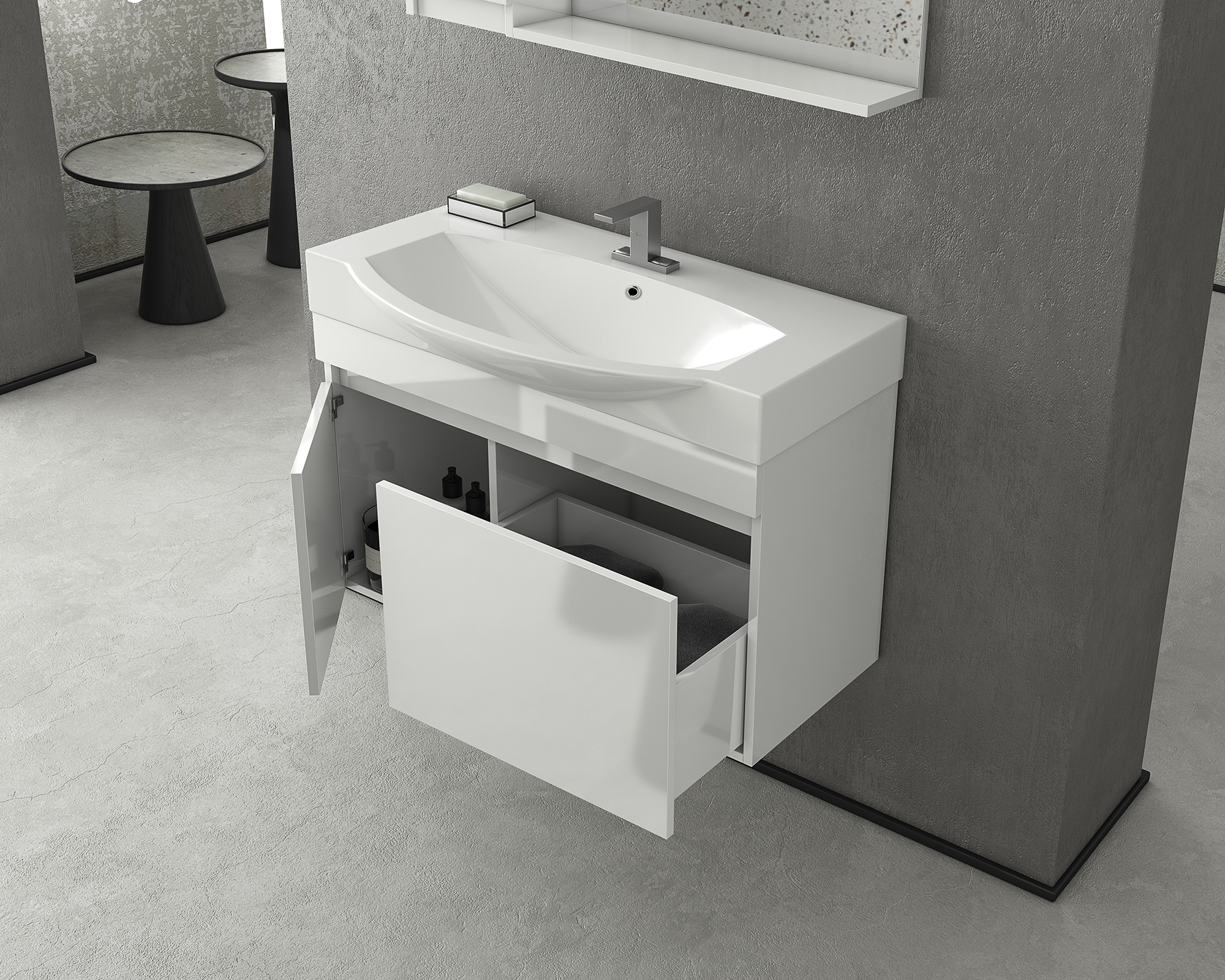 ΣΕΤ ΕΠΙΠΛΩΝ ΜΠΑΝΙΟΥ DROP SENSO 105 WHITE - Image 2