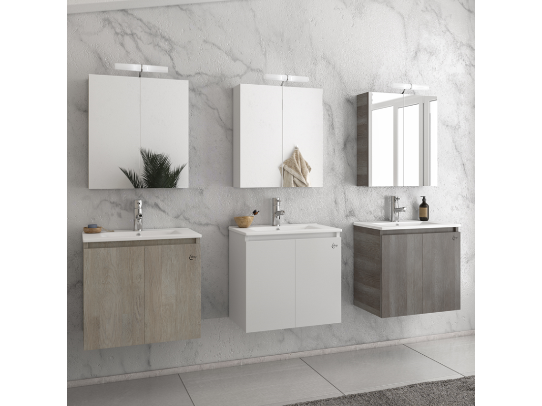 ΣΕΤ ΕΠΙΠΛΩΝ ΜΠΑΝΙΟΥ DROP VERONA 55 ΣΕ LIGHT BEIGE, WHITE Ή LIGHT GRIGIO