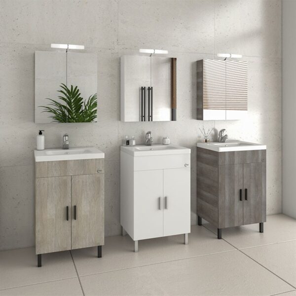 ΣΕΤ ΕΠΙΠΛΩΝ ΜΠΑΝΙΟΥ DROP ROMA 60 ΣΕ LIGHT BEIGE, WHITE Ή LIGHT GRIGIO