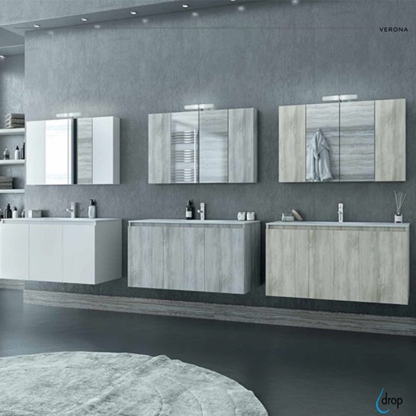 ΣΕΤ ΕΠΙΠΛΩΝ ΜΠΑΝΙΟΥ DROP VERONA 100 ΣΕ LIGHT BEIGE, WHITE Ή LIGHT GRIGIO
