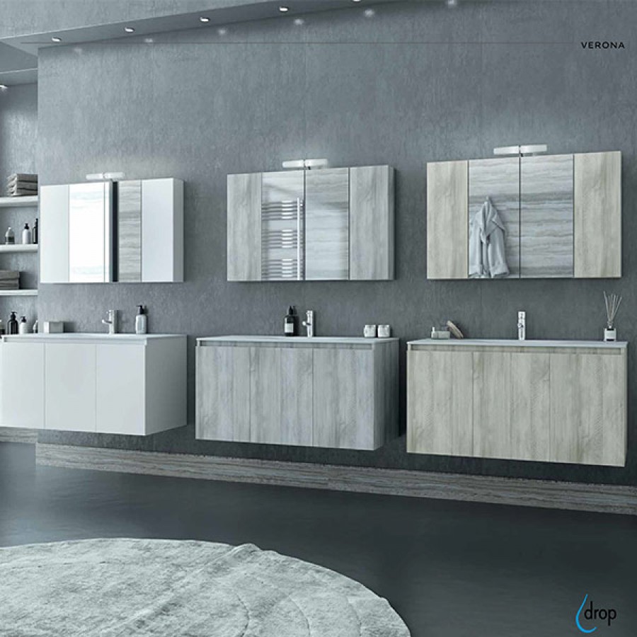 ΣΕΤ ΕΠΙΠΛΩΝ ΜΠΑΝΙΟΥ DROP VERONA 100 ΣΕ LIGHT BEIGE, WHITE Ή LIGHT GRIGIO