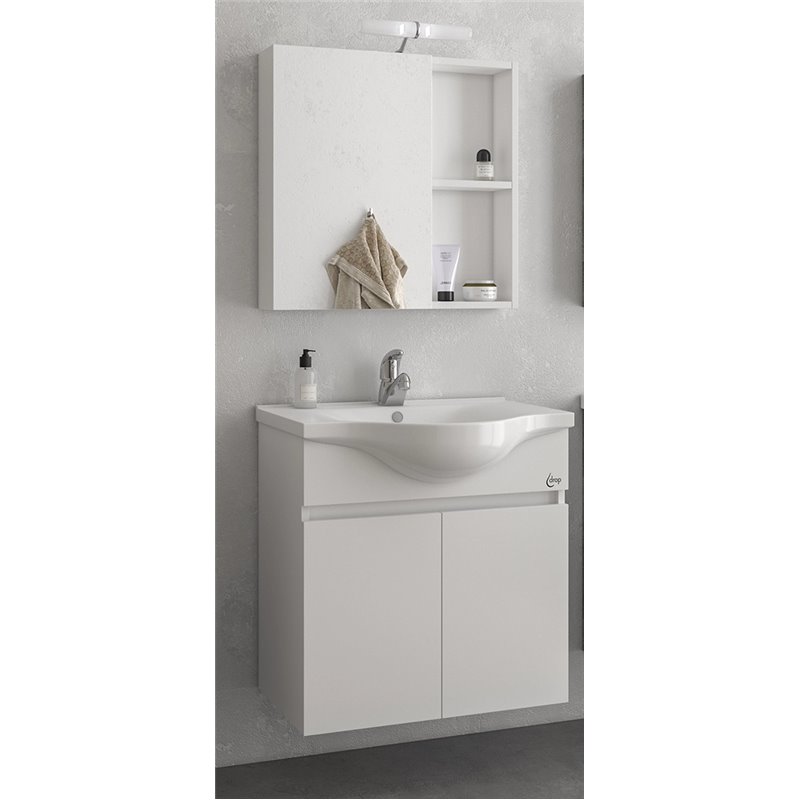 ΣΕΤ ΕΠΙΠΛΩΝ ΜΠΑΝΙΟΥ DROP FIORE 55 ΣΕ LIGHT BEIGE, WHITE Ή LIGHT GRIGIO - Image 2